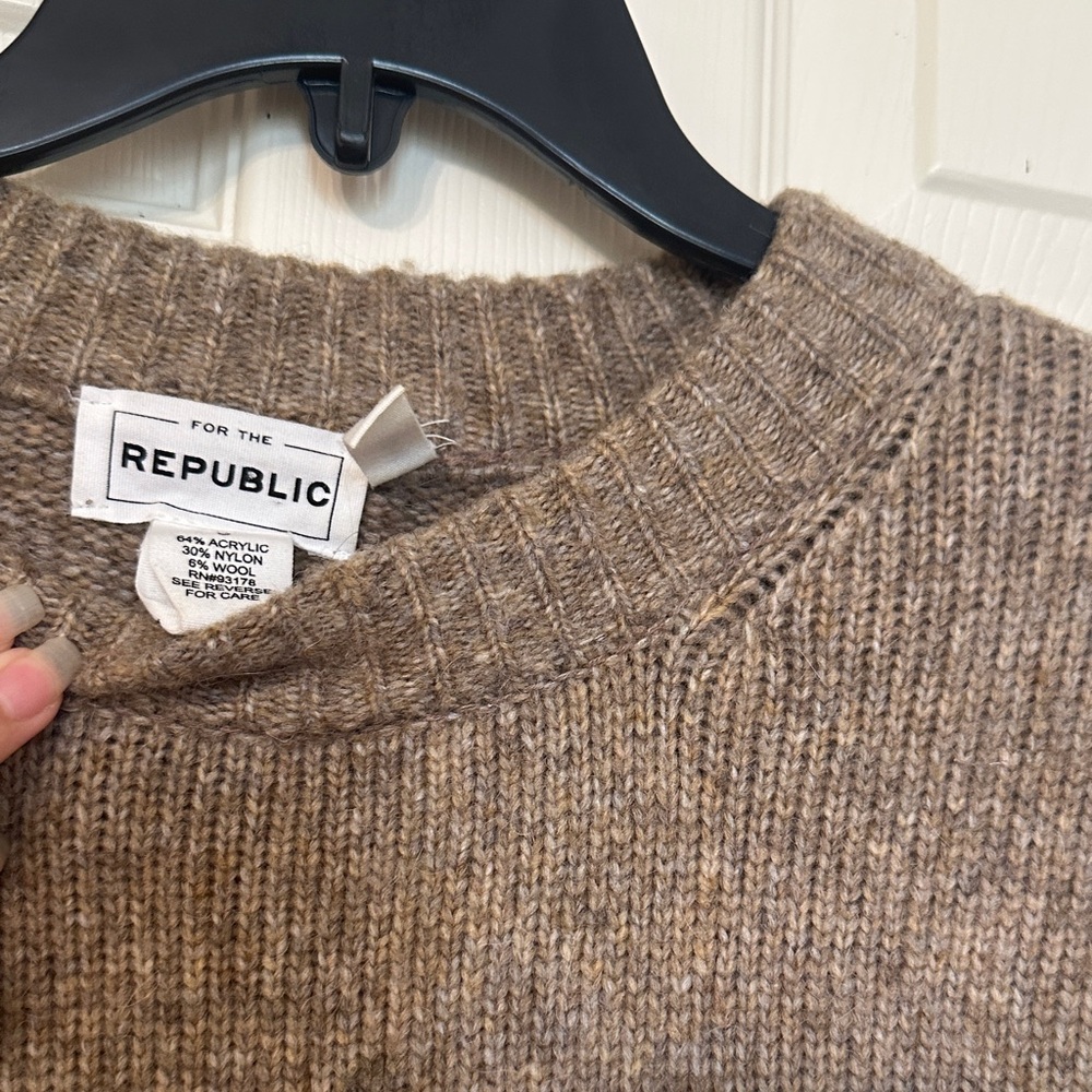 For The Republic Taupe Knit Sweater - Picture 3 of 5
